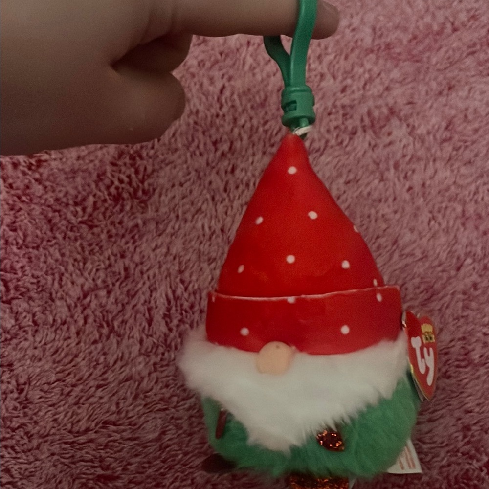 Ty Red and Green Gnome Bag Charm